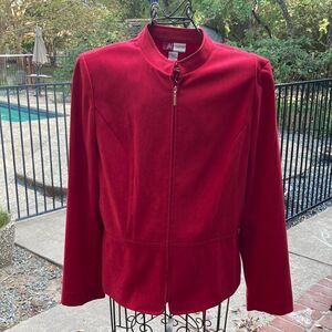 Vintage JM Collection Red Full Zip Lightweight Jacket Size 12